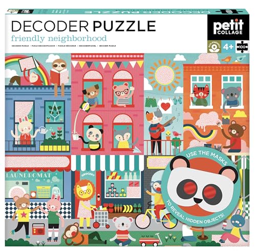 Petit Collage PTC650 Neighbourhood Decoder Animals Puzzle, Multicoloured, 100 Pieces von Petit Collage