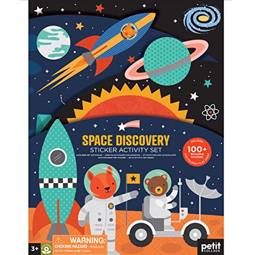 Petit Collage: Space Discovery Sticker Activity Set - 100 Repositionable Sticker - Multicolor - Sci-Fi - Indoor - Kind ab 3 Jahren Petit Collage: Space Discovery Sticker Activity Set - 100 Repositionable Sticker - Multicolor - Sci-Fi - Indoor - Kind ab 3 Jahren von Petit Collage