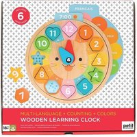 Wooden Learning Clock: Multi-Language + Counting + Colors von Petit Collage