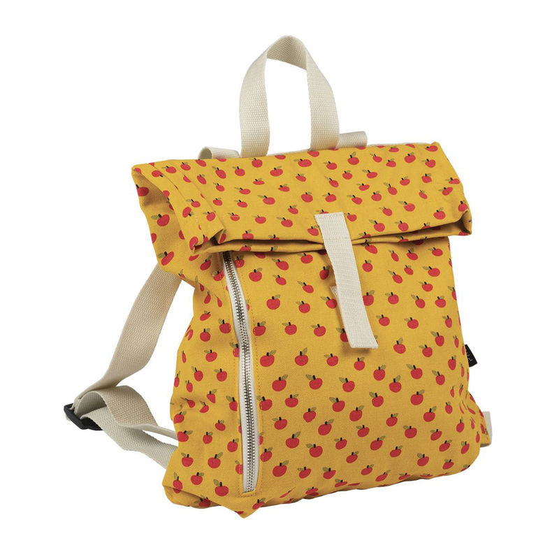 Kinderrucksack KURIER - APFEL (38x33) in gelb von Petit Jour