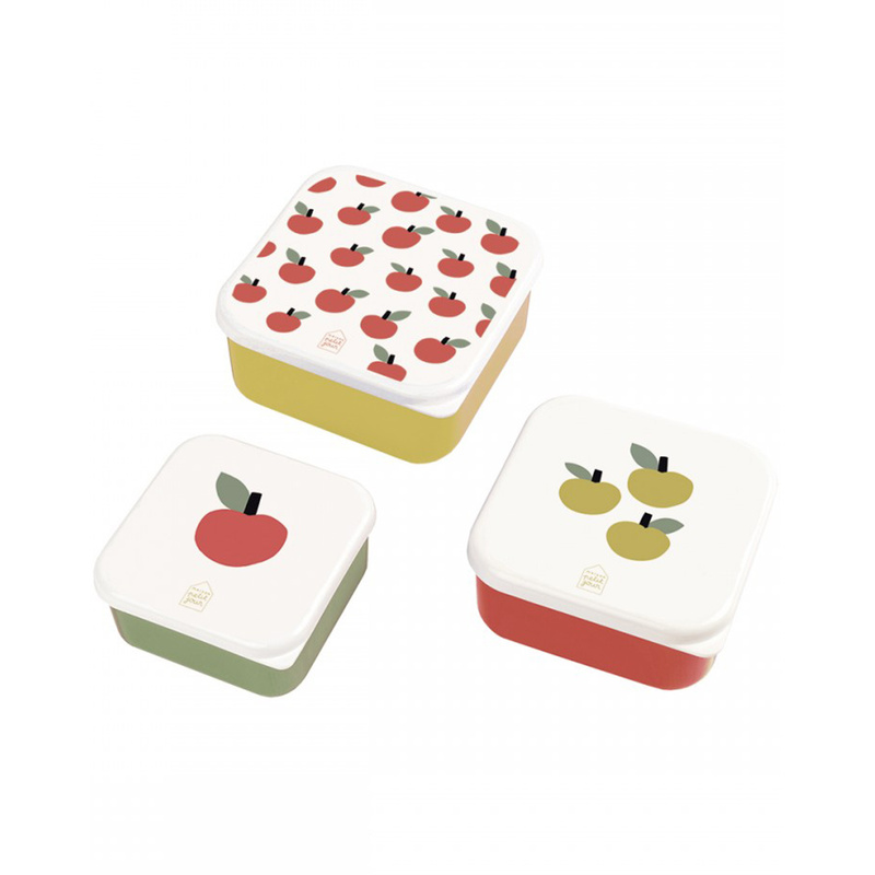 Lunchbox-Set Äpfel 3-teilig in bunt von Petit Jour