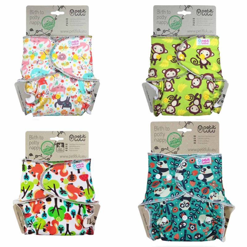 Petit Lulu Fluffy Organic One Size Höschenwindel-Sparpaket (Druck)  - von Petit Lulu