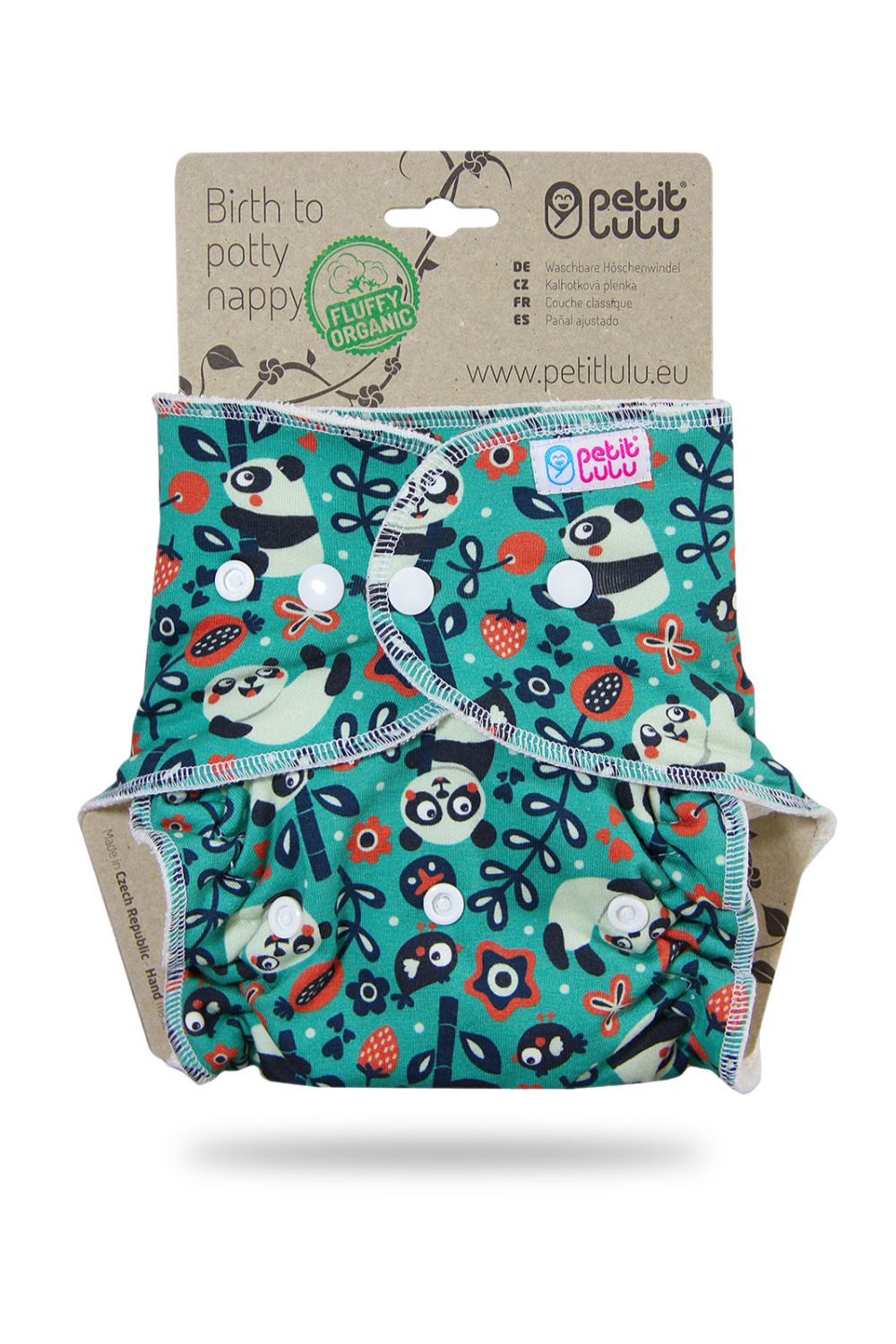 Petit Lulu Höschenwindel Fluffy Organic One Size (Druck) - Faddy Pandas von Petit Lulu