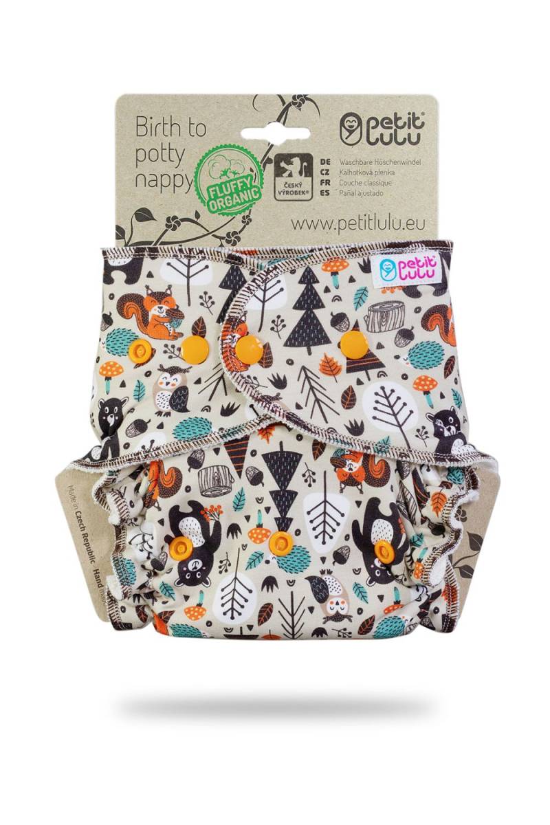 Petit Lulu Höschenwindel Fluffy Organic One Size (Druck) - Forest Friends von Petit Lulu