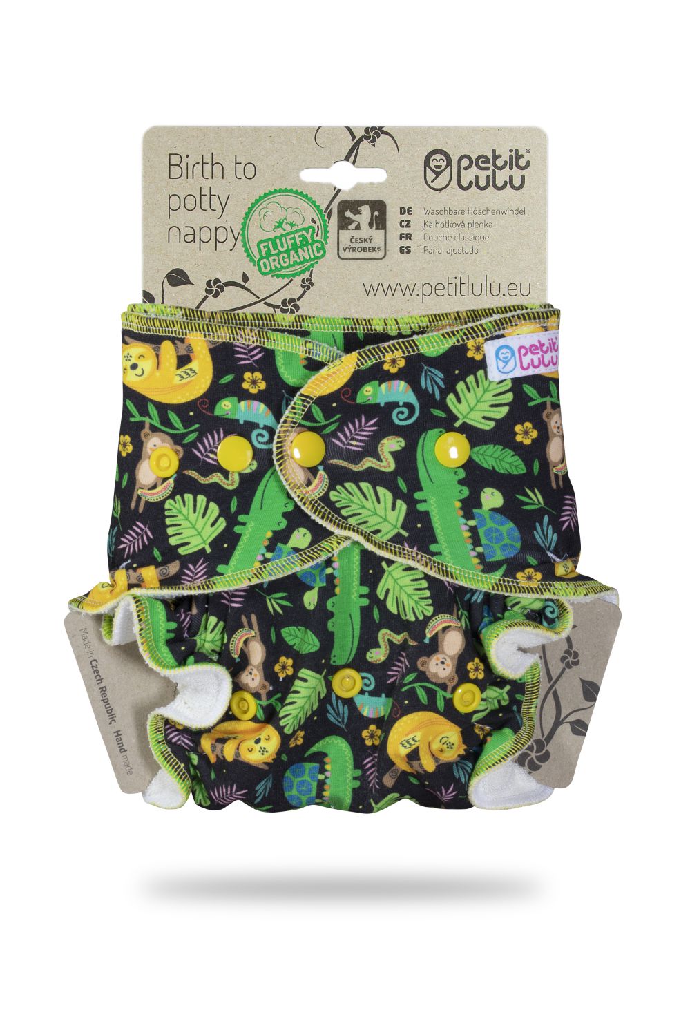 Petit Lulu Höschenwindel Fluffy Organic One Size (Druck) - Rainforest Night von Petit Lulu