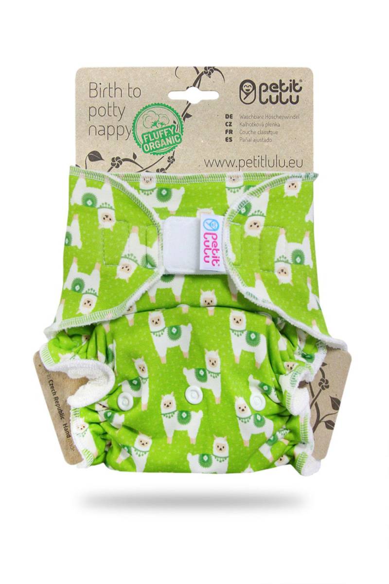 Petit Lulu Höschenwindel Fluffy Organic One Size (Klett) - Alpacas von Petit Lulu