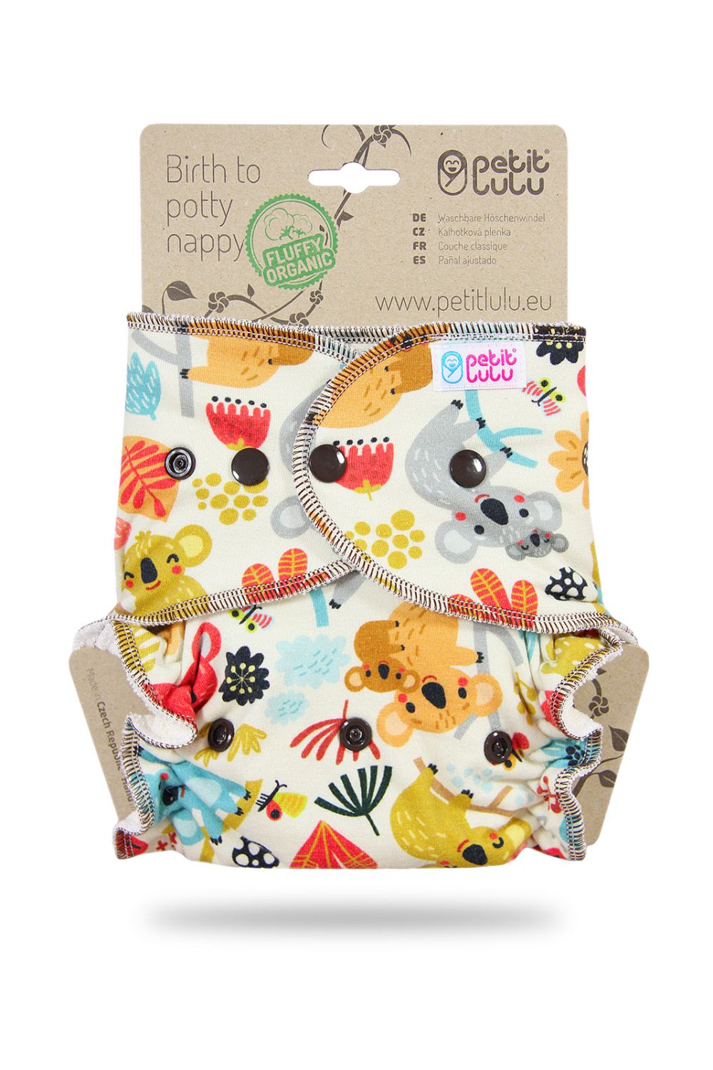 Petit Lulu Höschenwindel Fluffy Organic XL (Druck) - Frisky Koalas von Petit Lulu