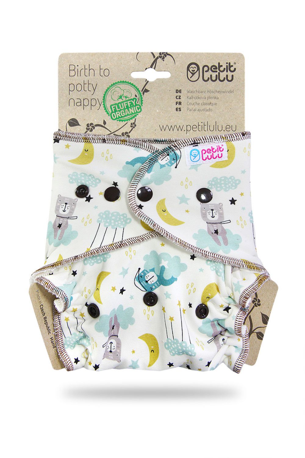 Petit Lulu Höschenwindel Fluffy Organic XL (Druck) - Good Night von Petit Lulu
