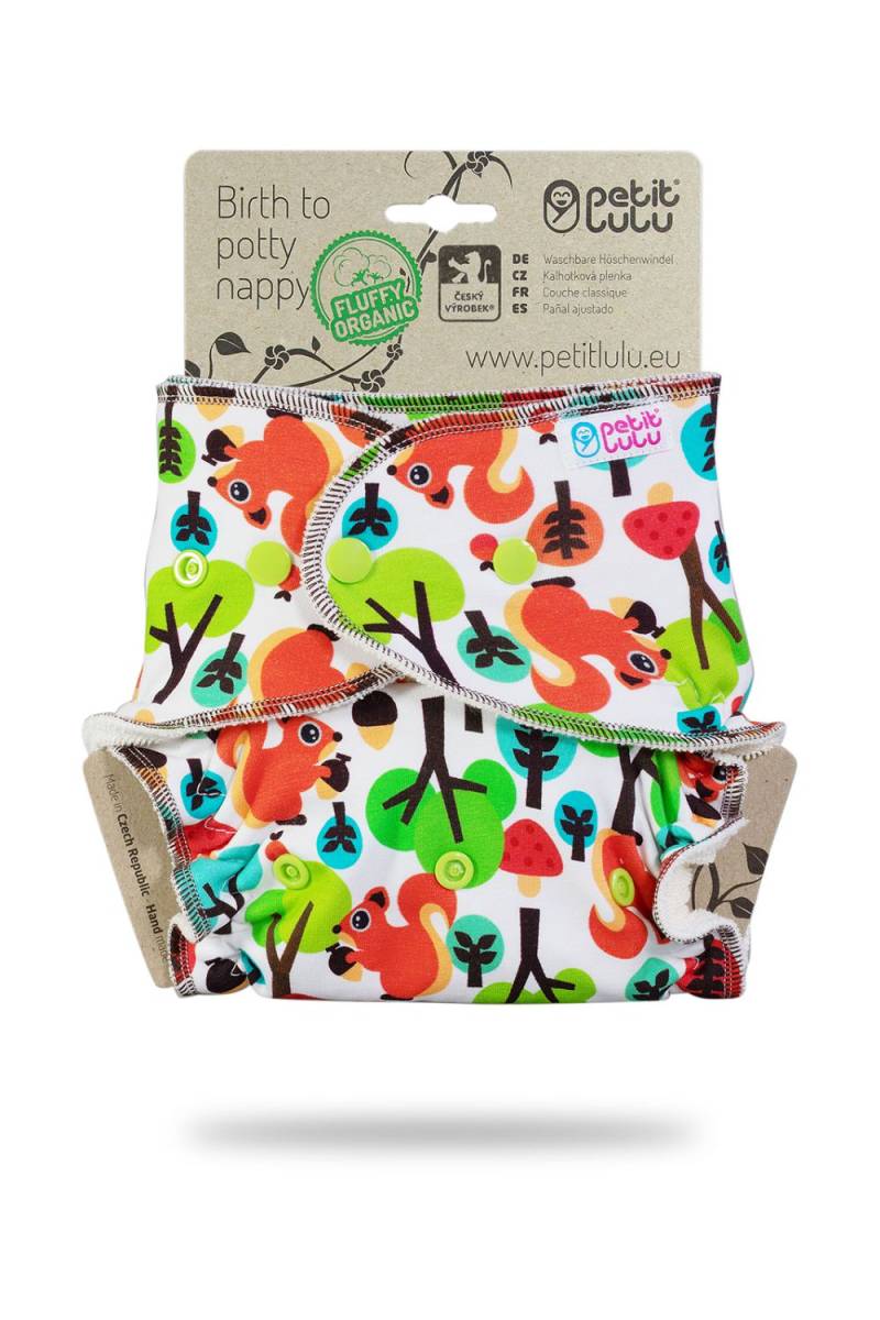 Petit Lulu Höschenwindel Fluffy Organic XL (Druck) - Squirrels von Petit Lulu