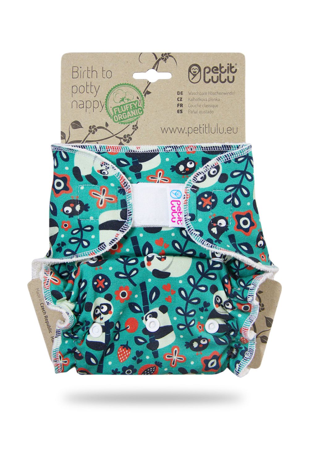 Petit Lulu Höschenwindel Fluffy Organic XL (Klett) - Faddy Pandas von Petit Lulu