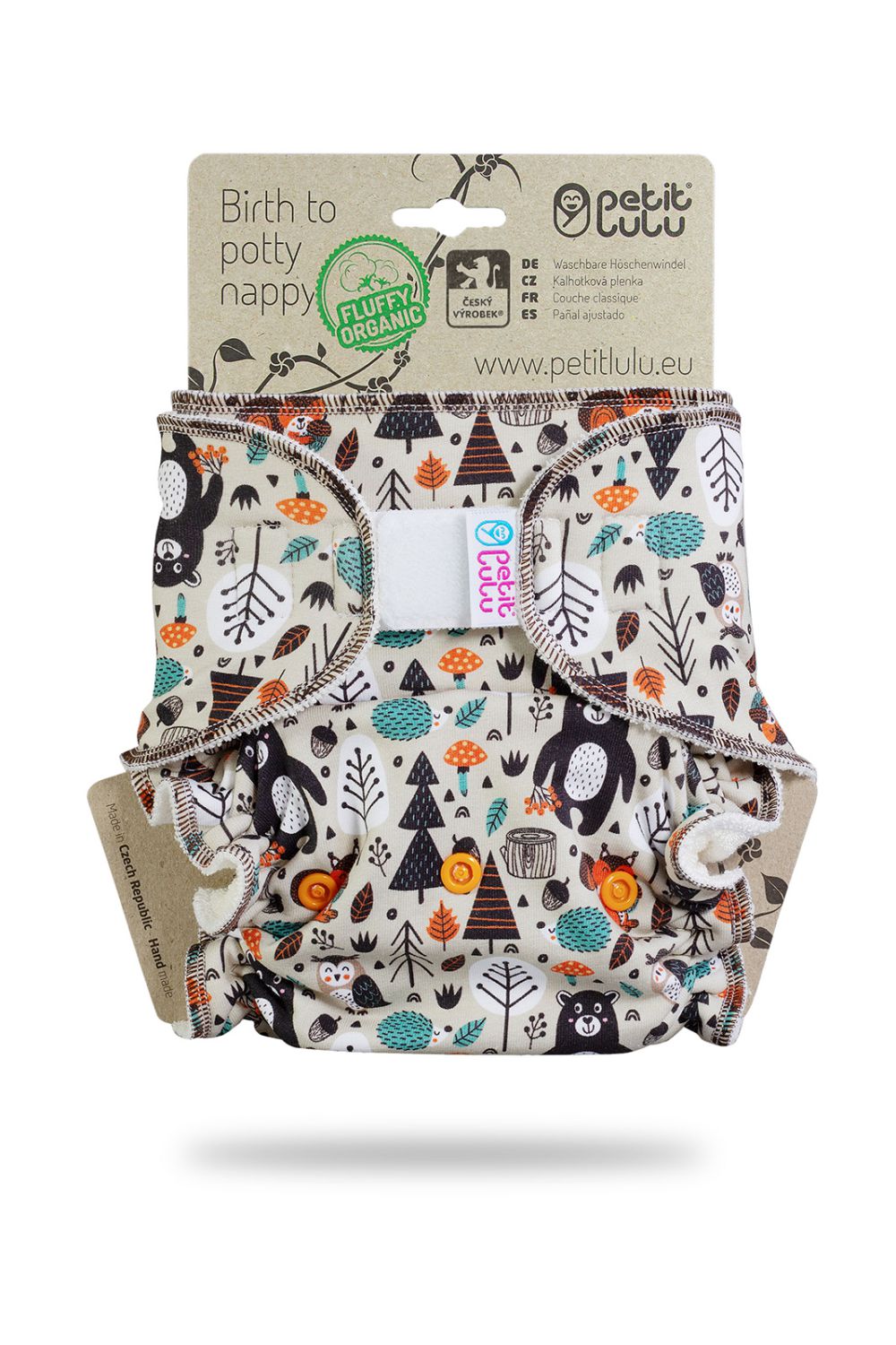 Petit Lulu Höschenwindel Fluffy Organic XL (Klett) - Forest Friends von Petit Lulu