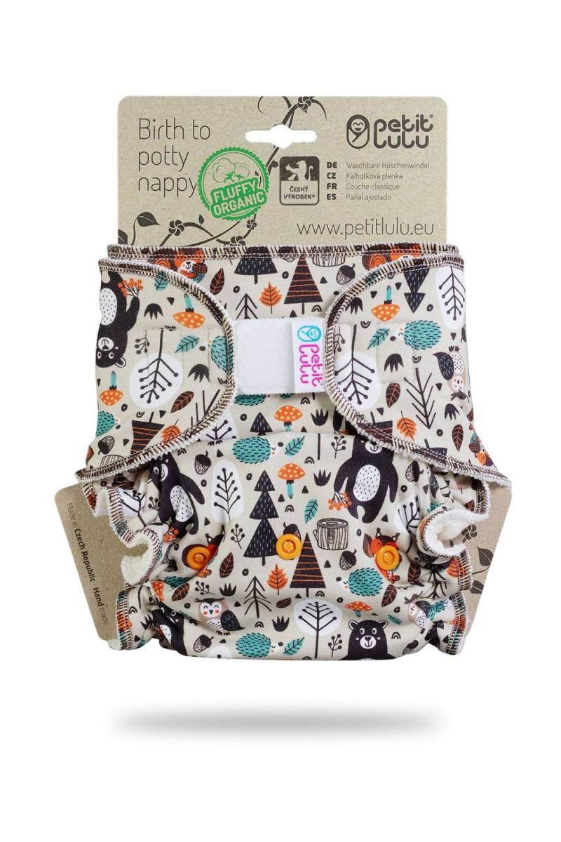 Petit Lulu Höschenwindel Fluffy Organic XL (Klett) - Forest Friends von Petit Lulu