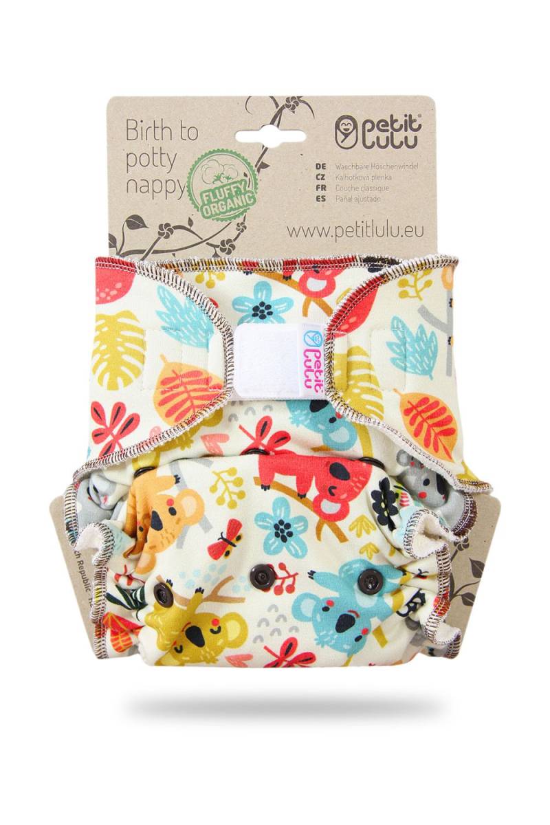 Petit Lulu Höschenwindel Fluffy Organic XL (Klett) - Frisky Koalas von Petit Lulu