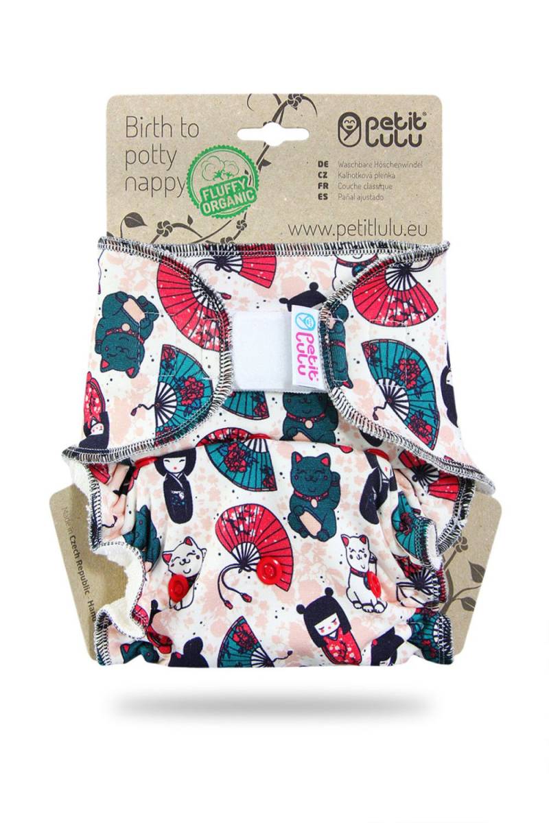 Petit Lulu Höschenwindel Fluffy Organic XL (Klett) - Japanese Dolls von Petit Lulu