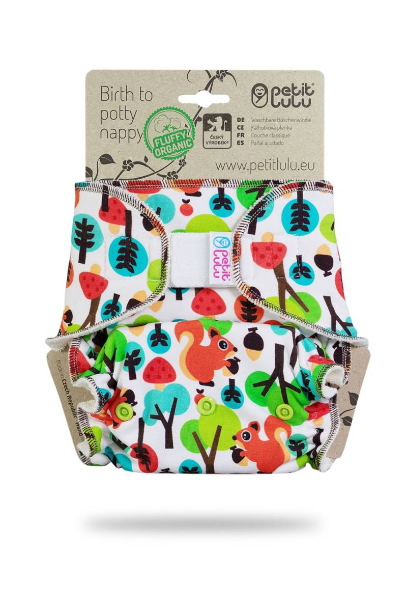 Petit Lulu Höschenwindel Fluffy Organic XL (Klett) - Squirrels von Petit Lulu