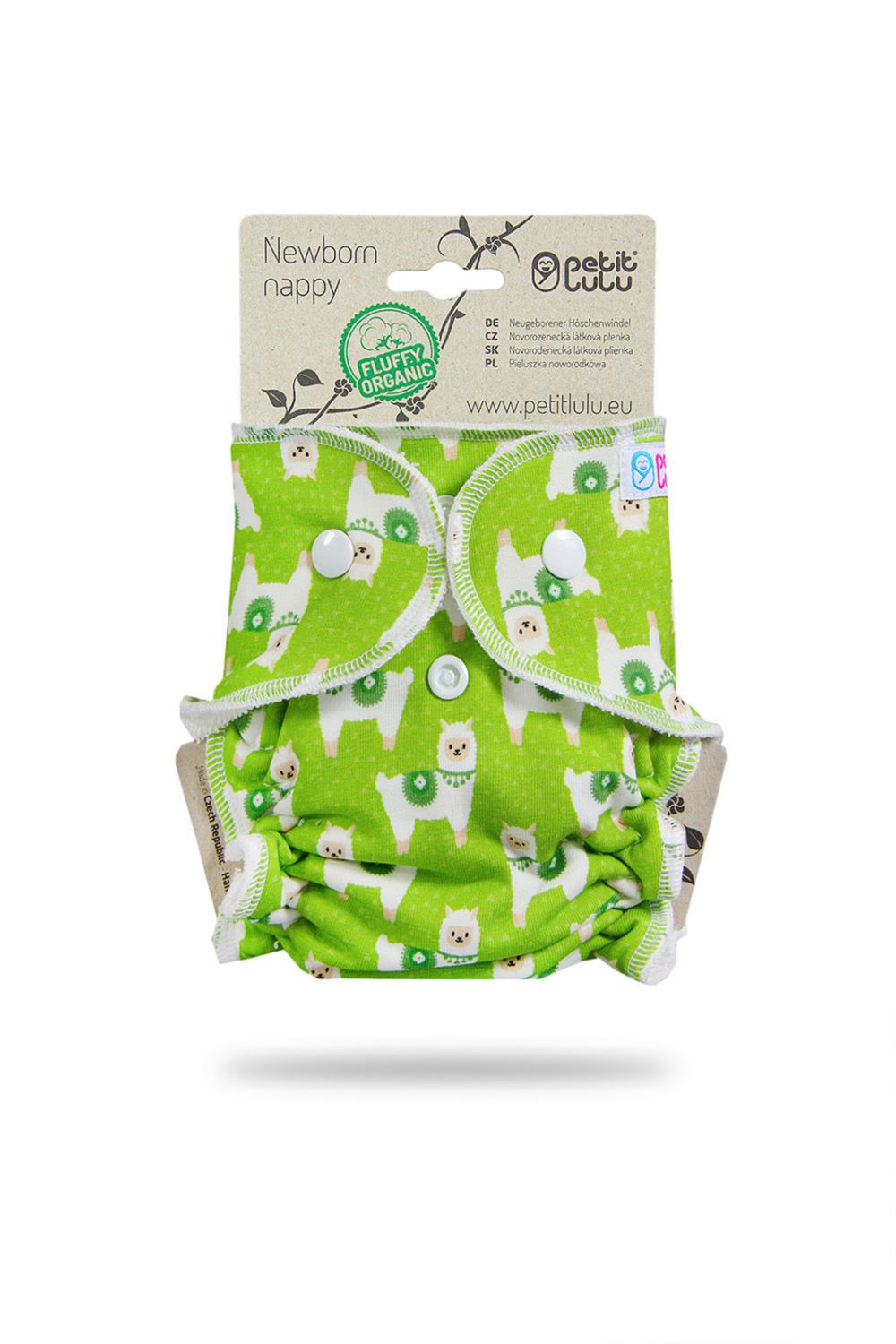 Petit Lulu Höschenwindel Fluffy Organic für Neugeborene - Alpacas von Petit Lulu