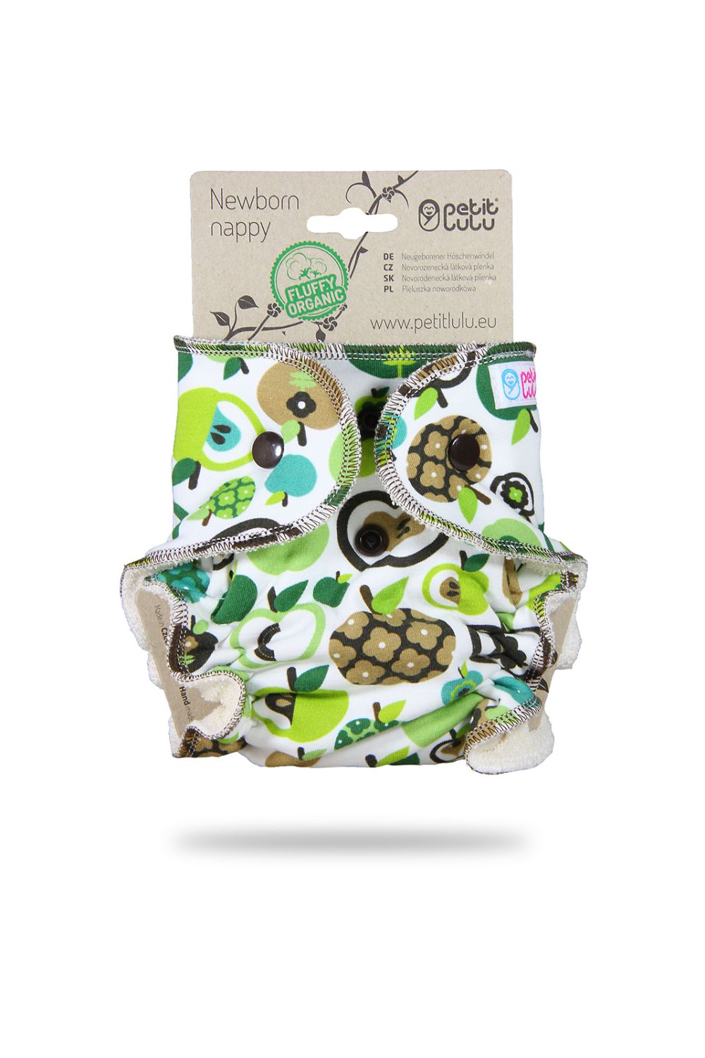 Petit Lulu Höschenwindel Fluffy Organic für Neugeborene - Apples (green) von Petit Lulu