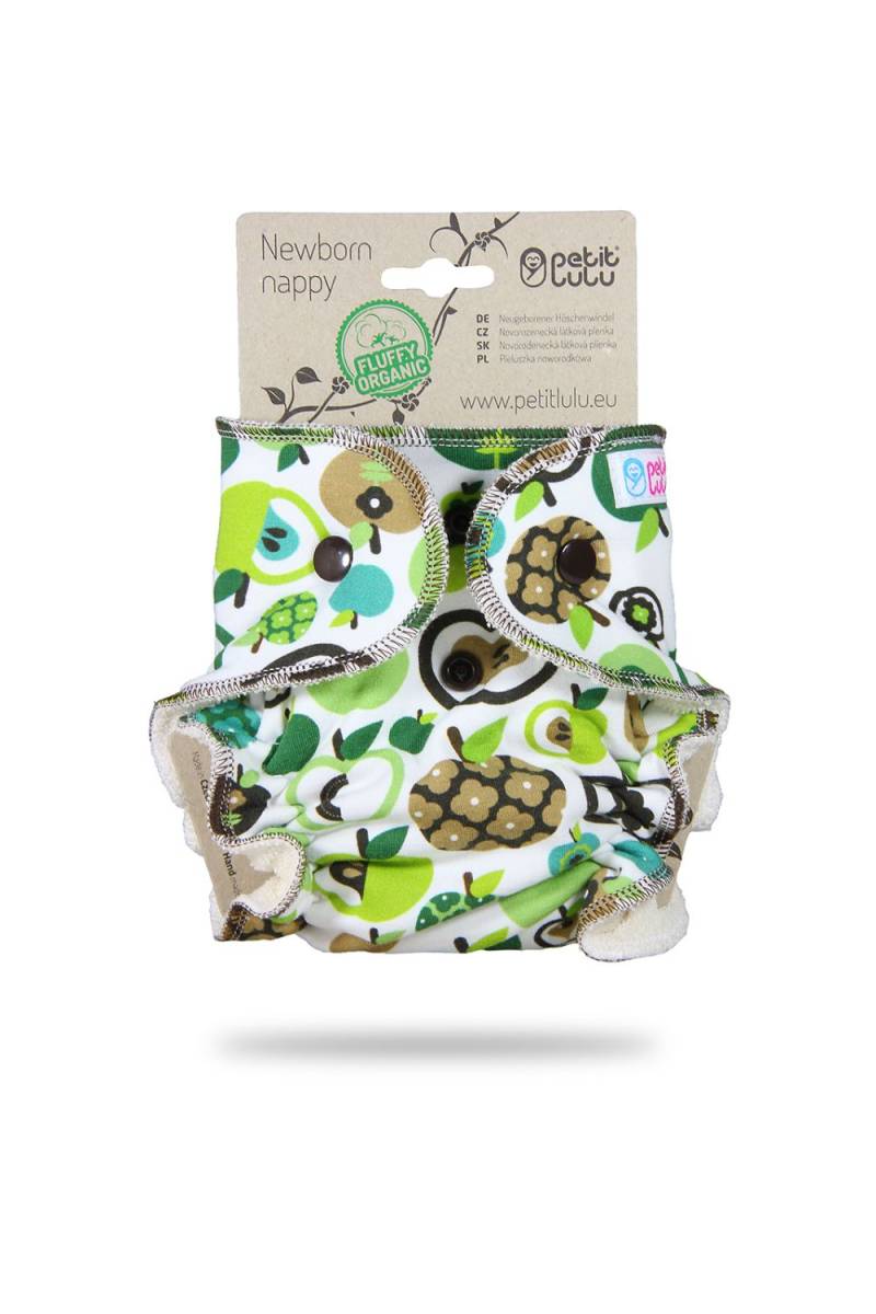 Petit Lulu Höschenwindel Fluffy Organic für Neugeborene - Apples (green) von Petit Lulu