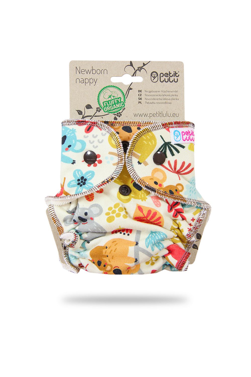 Petit Lulu Höschenwindel Fluffy Organic für Neugeborene - Frisky Koalas von Petit Lulu