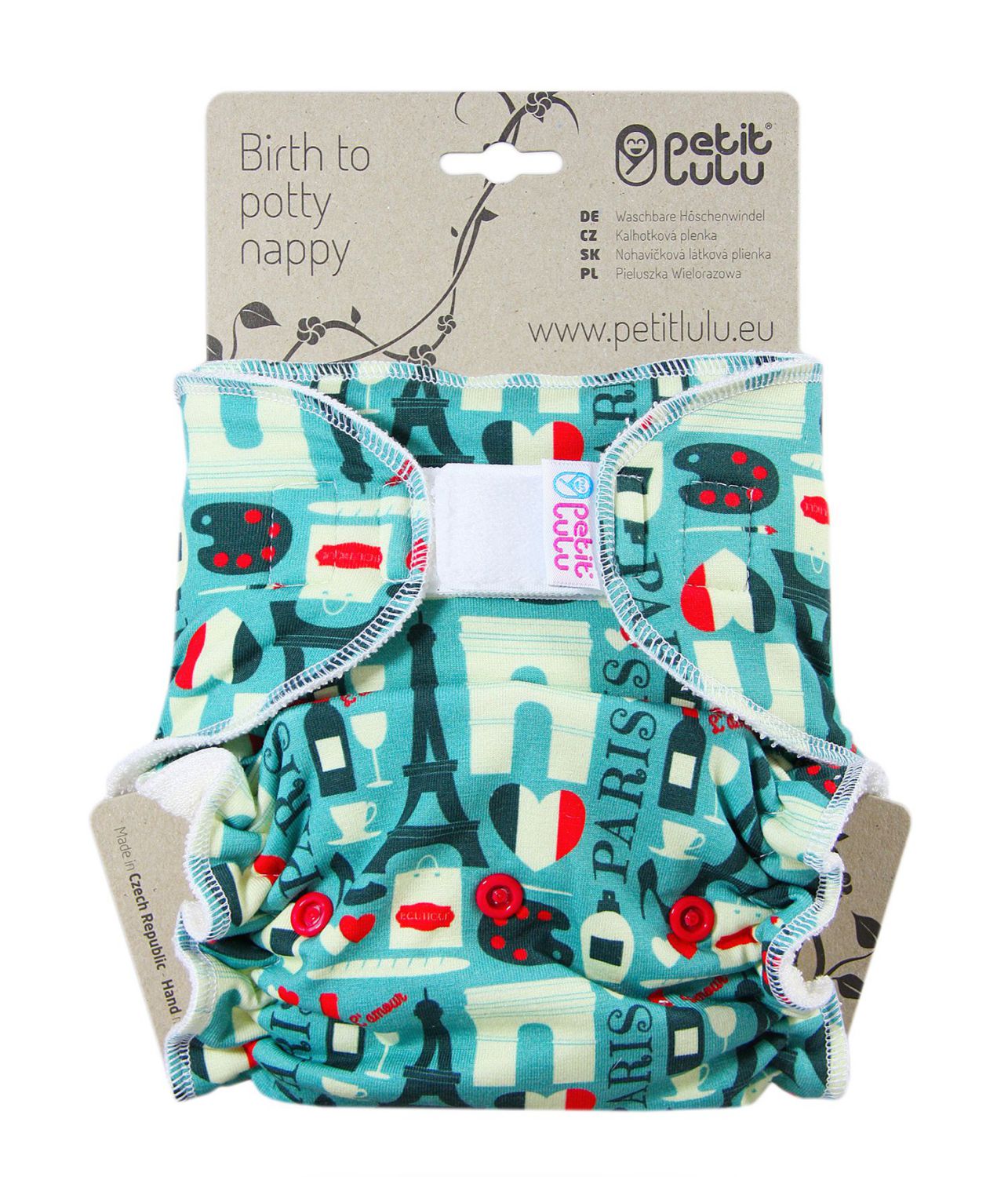Petit Lulu Höschenwindel Klassik One Size (Klett) - Paris von Petit Lulu