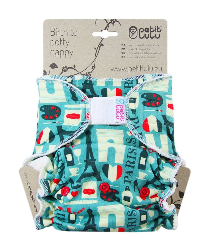 Petit Lulu Höschenwindel Klassik One Size (Klett) - Paris von Petit Lulu