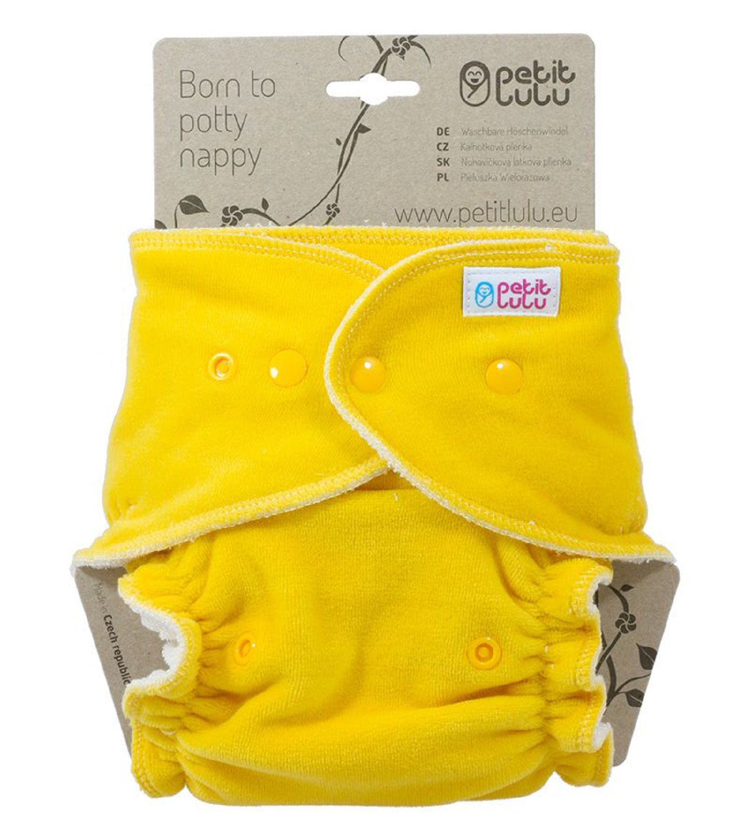 Petit Lulu Höschenwindel Klassik XL (Druck) - Yellow (velour) von Petit Lulu