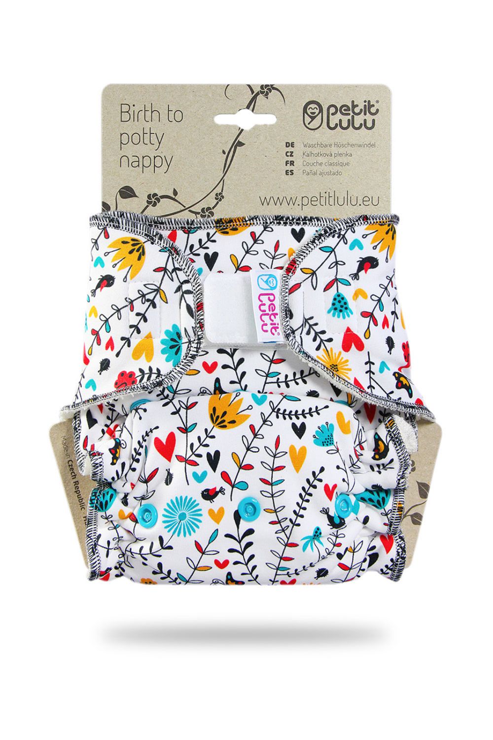 Petit Lulu Höschenwindel Klassik XL (Klett) - Wildflowers von Petit Lulu
