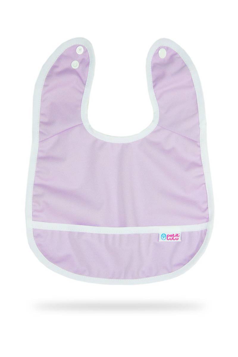 Petit Lulu Lätzchen mit Auffangtasche - Flieder von Petit Lulu