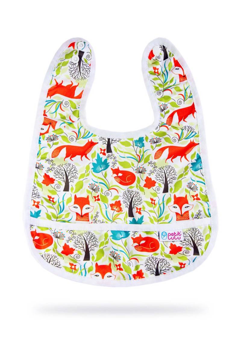 Petit Lulu Lätzchen mit Auffangtasche - Foxes von Petit Lulu