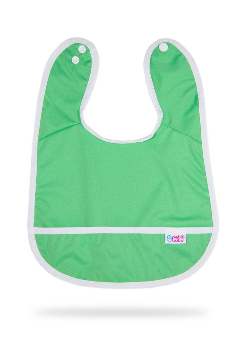 Petit Lulu Lätzchen mit Auffangtasche - Grün von Petit Lulu
