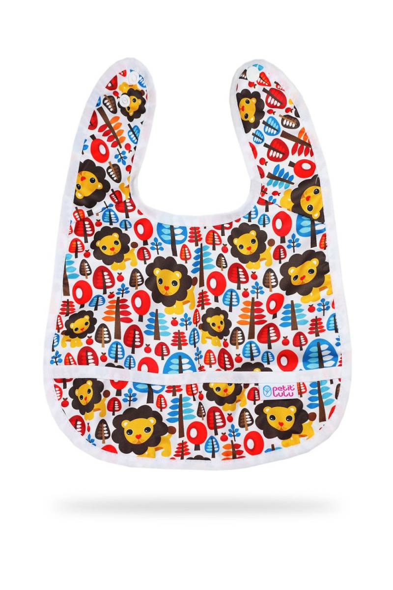 Petit Lulu Lätzchen mit Auffangtasche - King of the Jungle von Petit Lulu