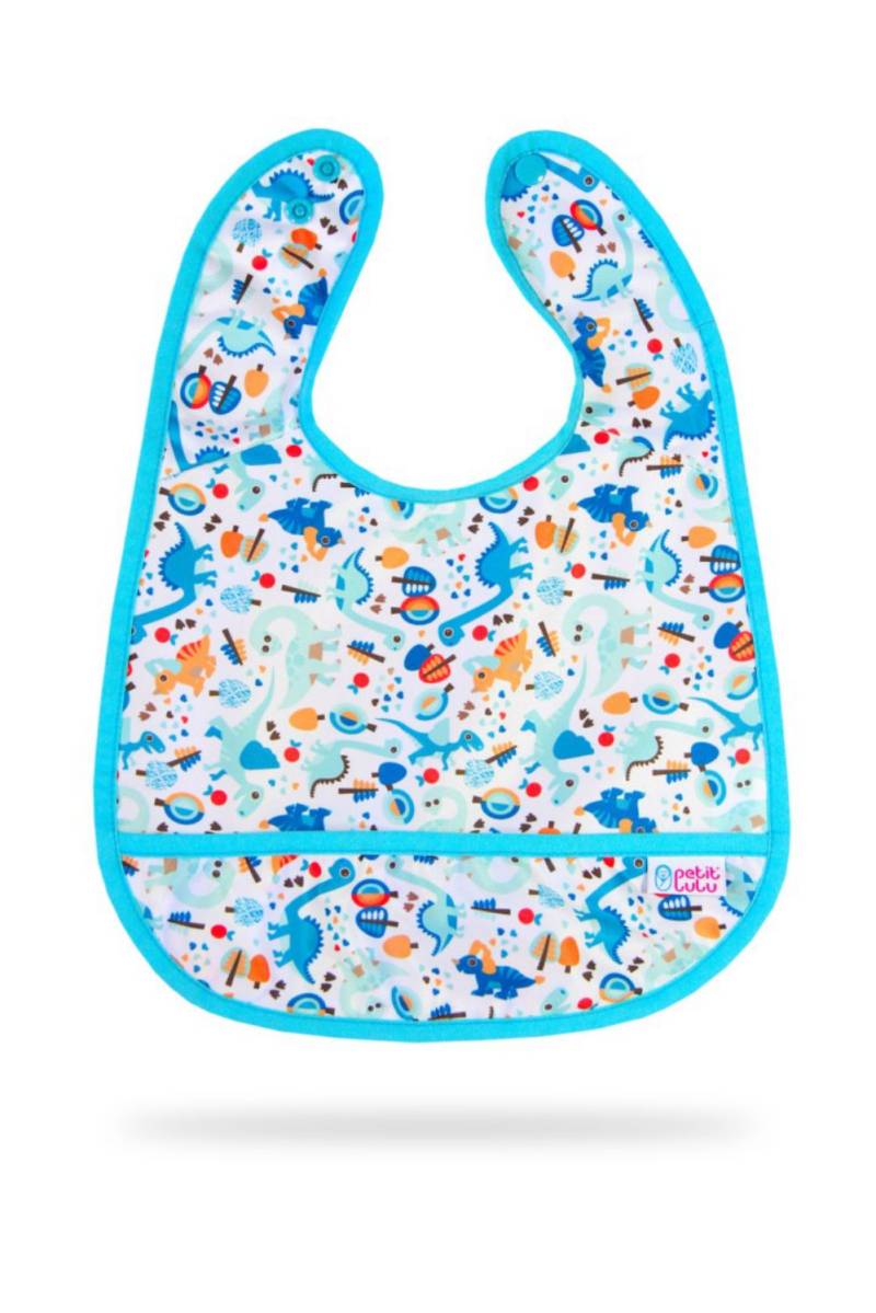 Petit Lulu Lätzchen mit Auffangtasche - Prehistoric Times von Petit Lulu