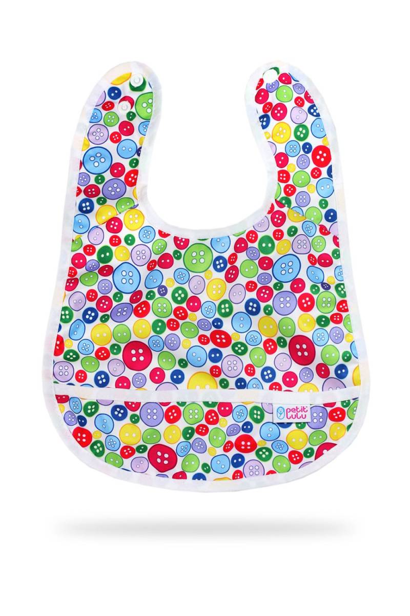 Petit Lulu Lätzchen mit Auffangtasche - Sewing Buttons von Petit Lulu
