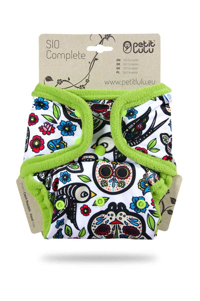Petit Lulu One Size SIO mit Einlagen (Druck) - Mexican Skulls (on white) von Petit Lulu