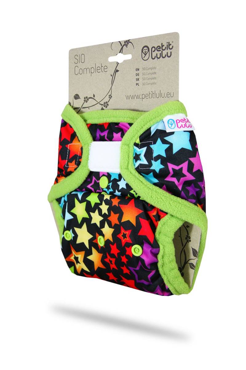 Petit Lulu One Size SIO mit Einlagen (Klett) - Rainbow Stars von Petit Lulu