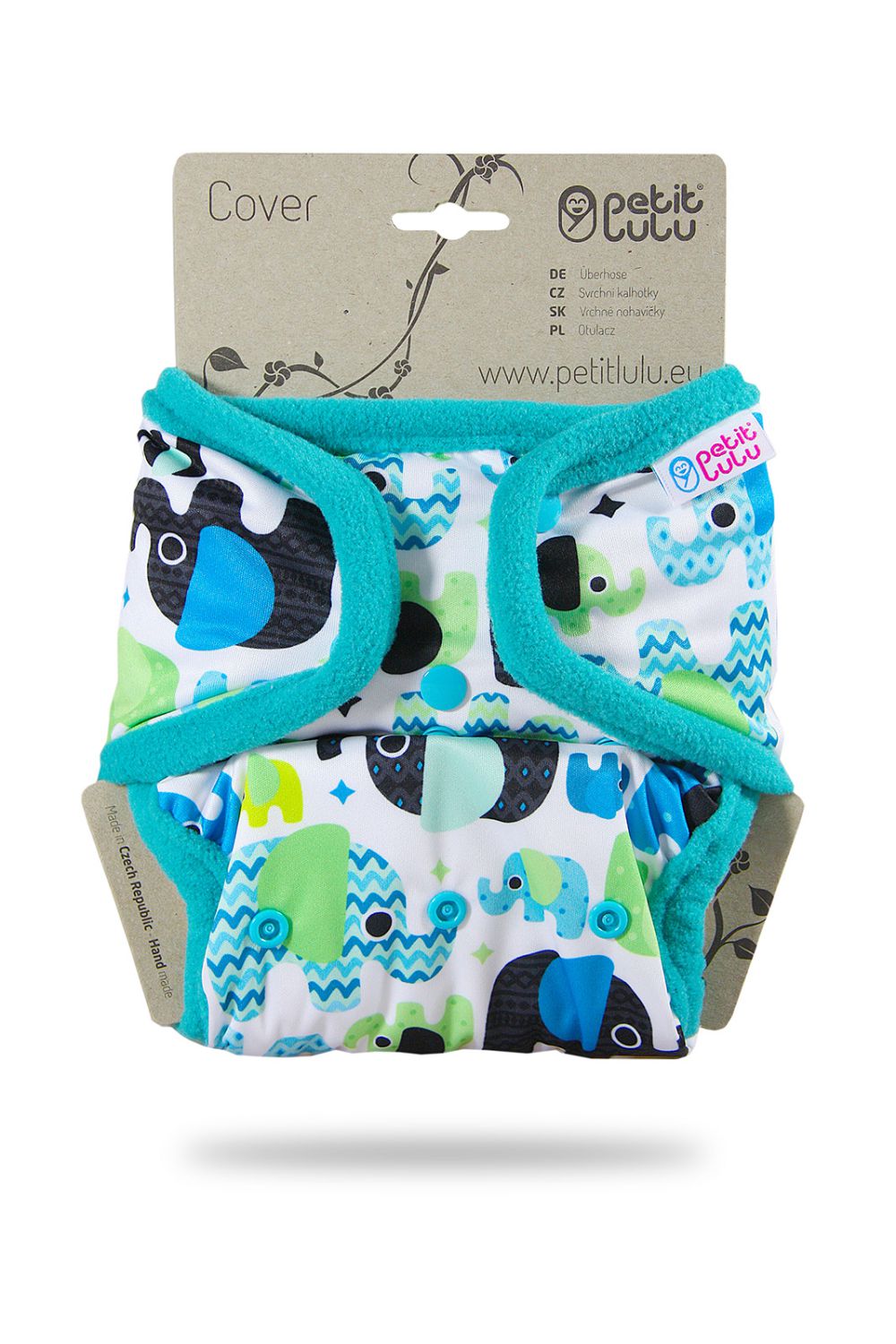Petit Lulu One Size Überhose (Druck) - Baby Elephant (blue) von Petit Lulu
