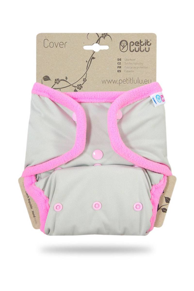 Petit Lulu One Size Überhose (Druck) - Grau mit Pink von Petit Lulu