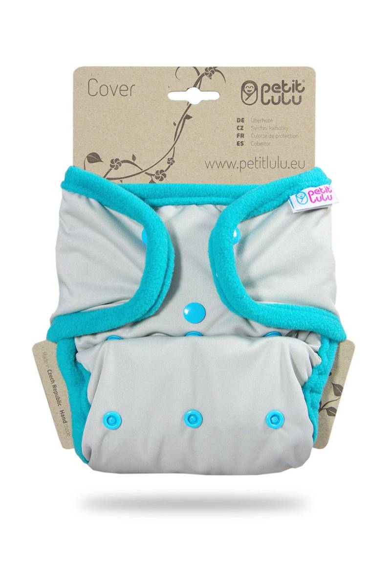 Petit Lulu One Size Überhose (Druck) - Grau mit Türkis von Petit Lulu