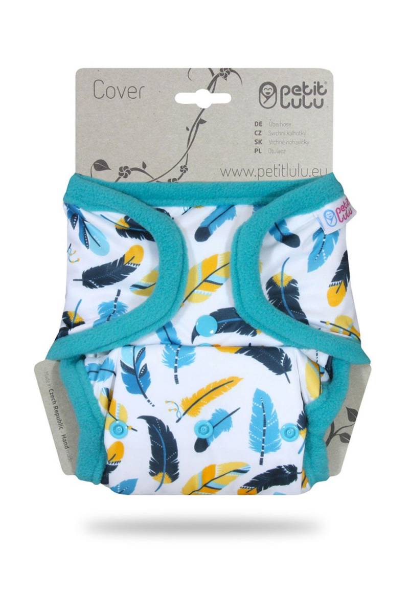 Petit Lulu One Size Überhose (Druck) - Turquoise Feathers von Petit Lulu
