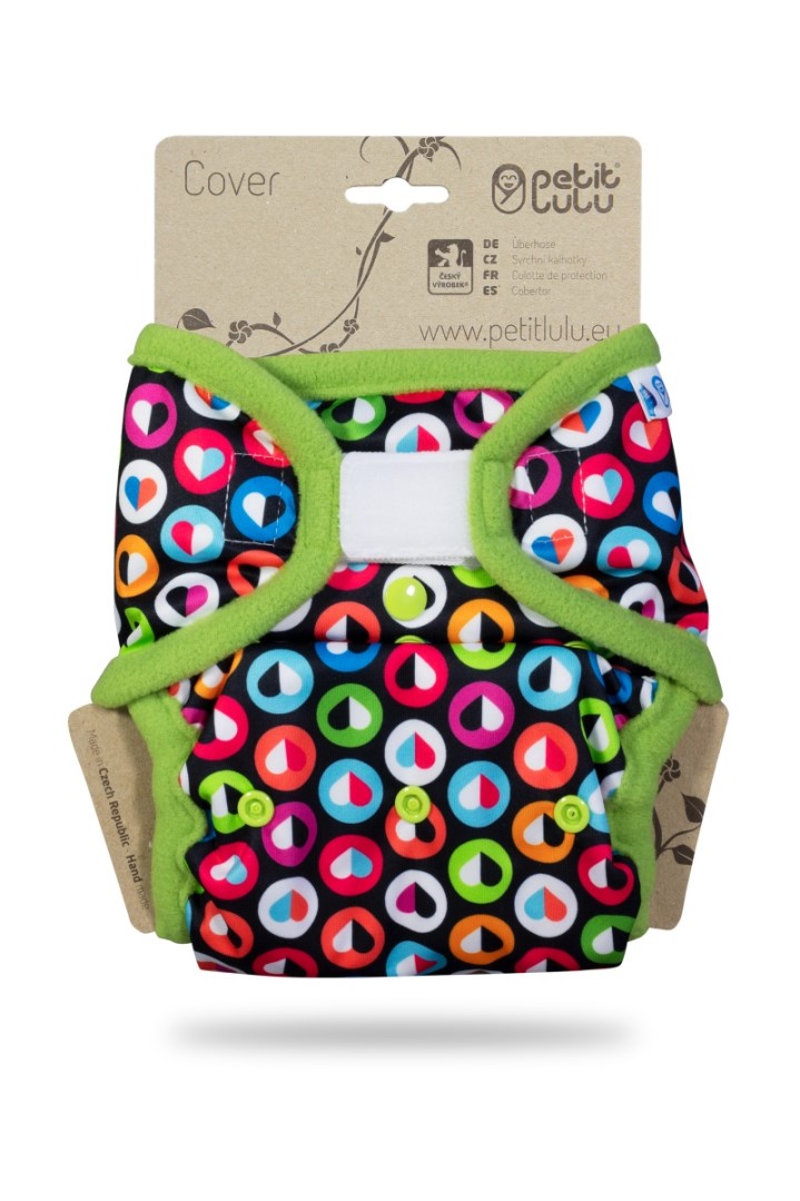 Petit Lulu One Size Überhose (Klett) - Colourful Hearts von Petit Lulu
