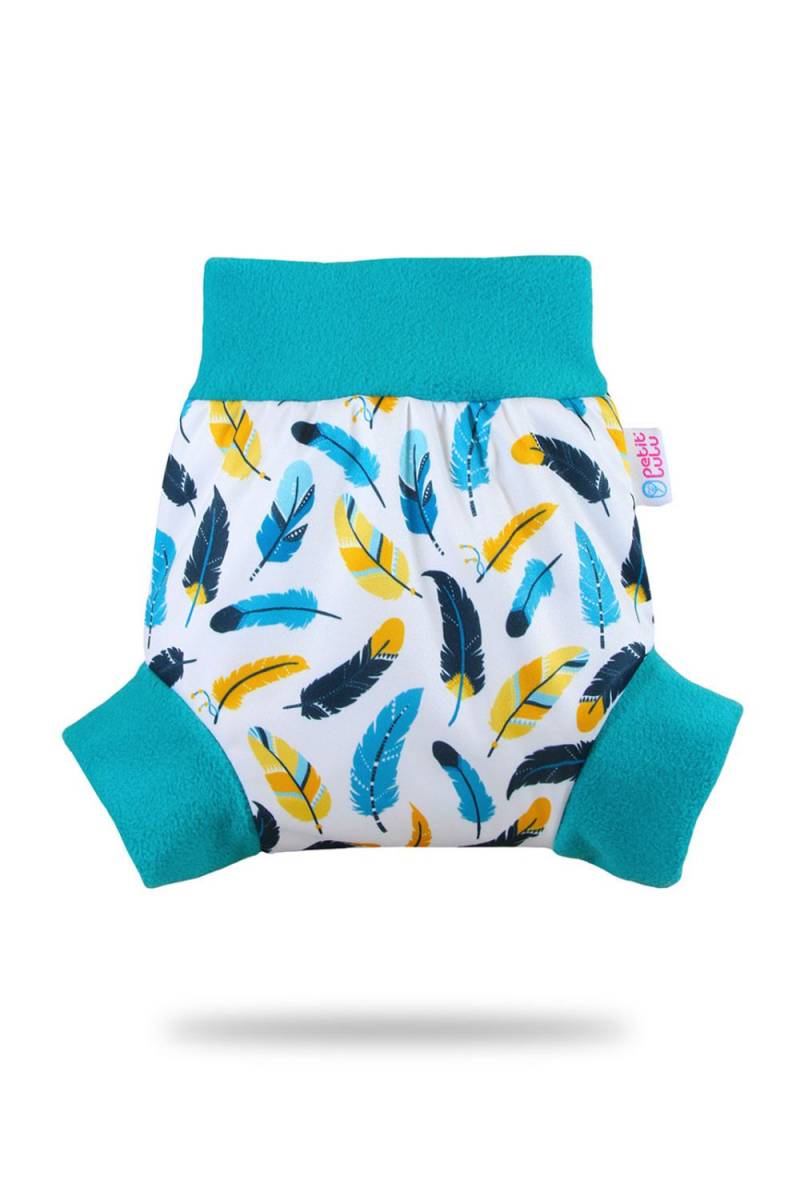 Petit Lulu Schlupfüberhose - XL (12 - 15 kg) Turquoise Feathers von Petit Lulu