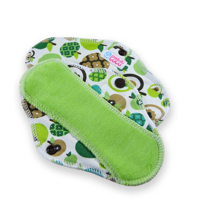 Petit Lulu Slipeinlagen & Stoffbinden CLASSIC - 3 Stk. - Apples (green) M (Normalbinde) von Petit Lulu