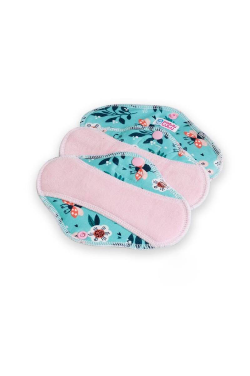 Petit Lulu Slipeinlagen & Stoffbinden CLASSIC - 3 Stk. - L (Nachtbinde) Ladybirds in the Meadow von Petit Lulu