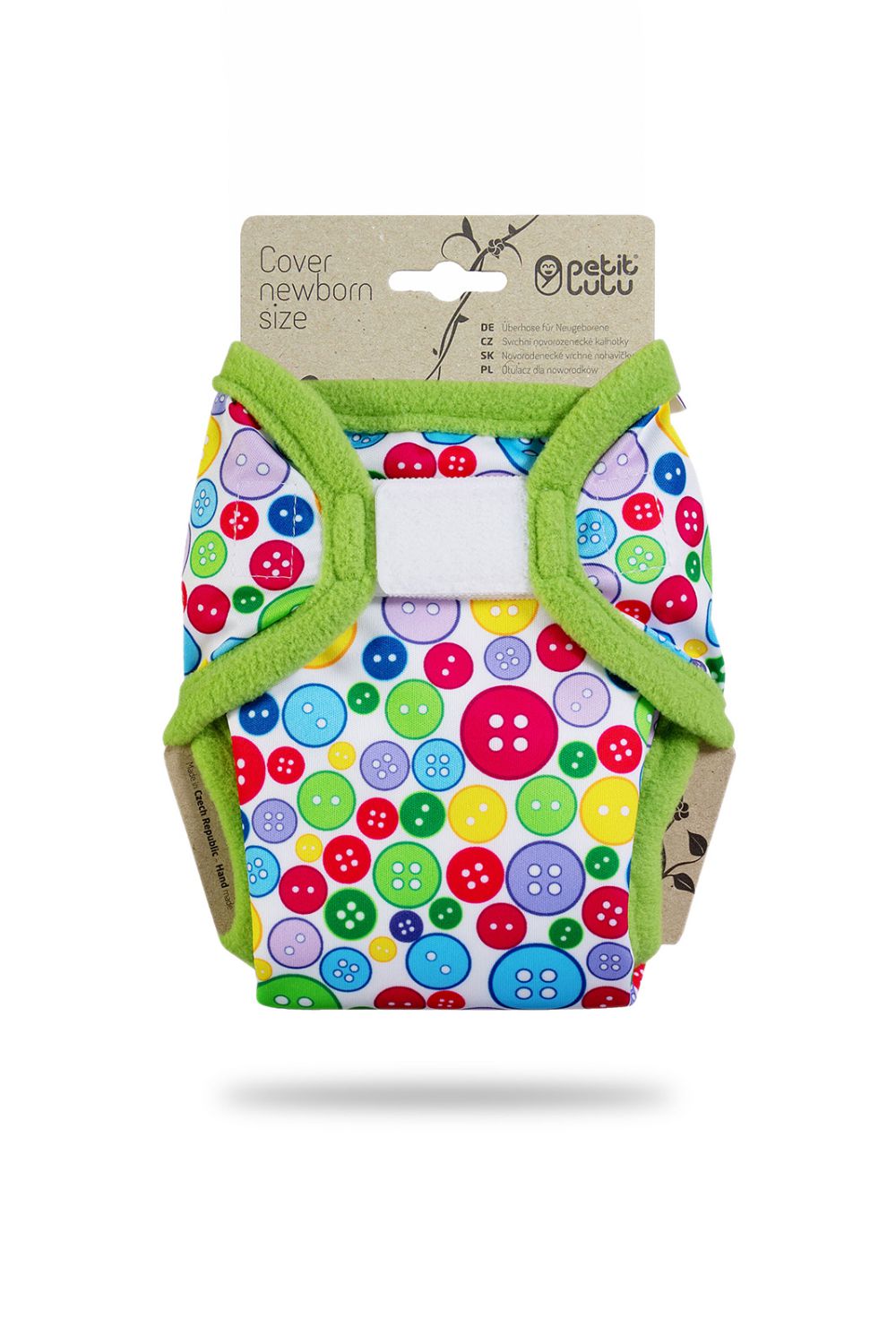 Petit Lulu Überhose für Neugeborene (Klett) - Sewing Buttons (grün) von Petit Lulu