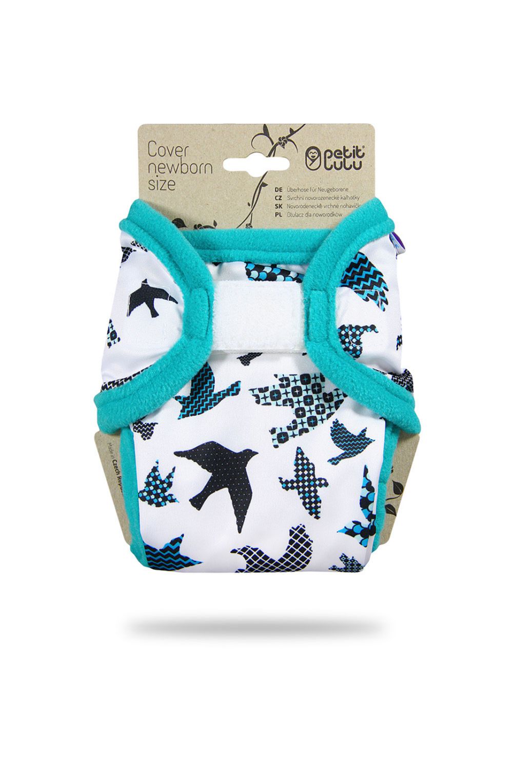 Petit Lulu Überhose für Neugeborene (Klett) - Turquoise Birds von Petit Lulu