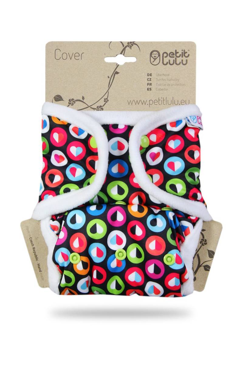 Petit Lulu Überhose mit Laschen One Size (Druck) - Colourful Hearts von Petit Lulu