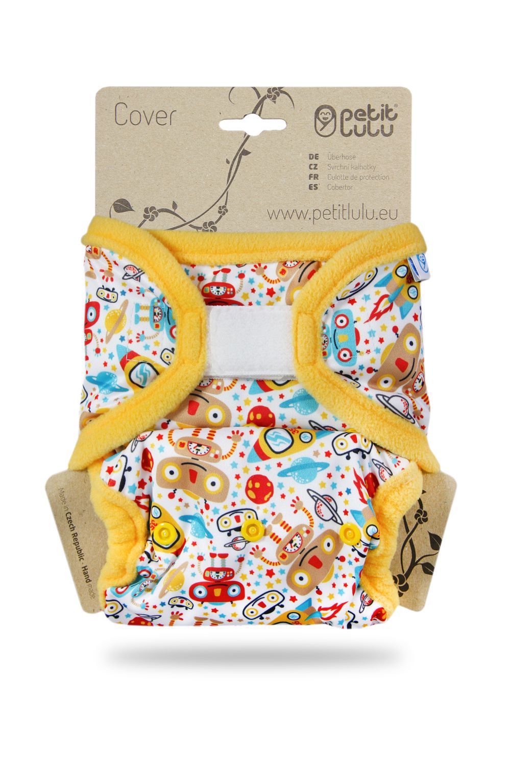 Petit Lulu Überhose mit Laschen One Size (Klett) - Robots von Petit Lulu