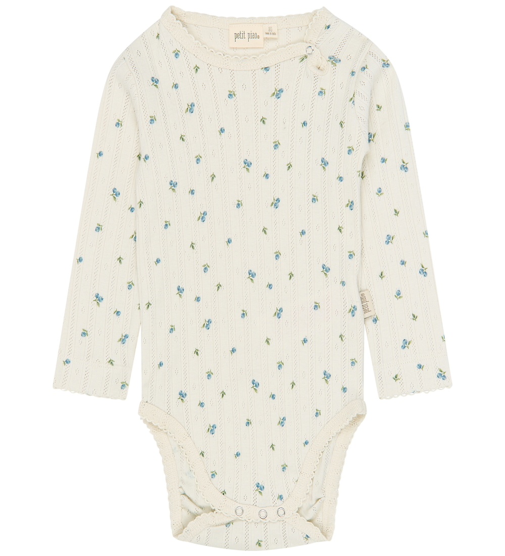 Petit Piao Body l/ä - PPGracie - Eierlikör Blueberry AOP - Petit Piao - 1 Jahr (80) - Body L/Ä von Petit Piao