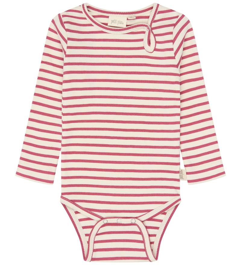 Petit Piao Body l/ä - PPSky - Mauvewood Striped - Petit Piao - 1½ Jahre (86) - Body L/Ä von Petit Piao