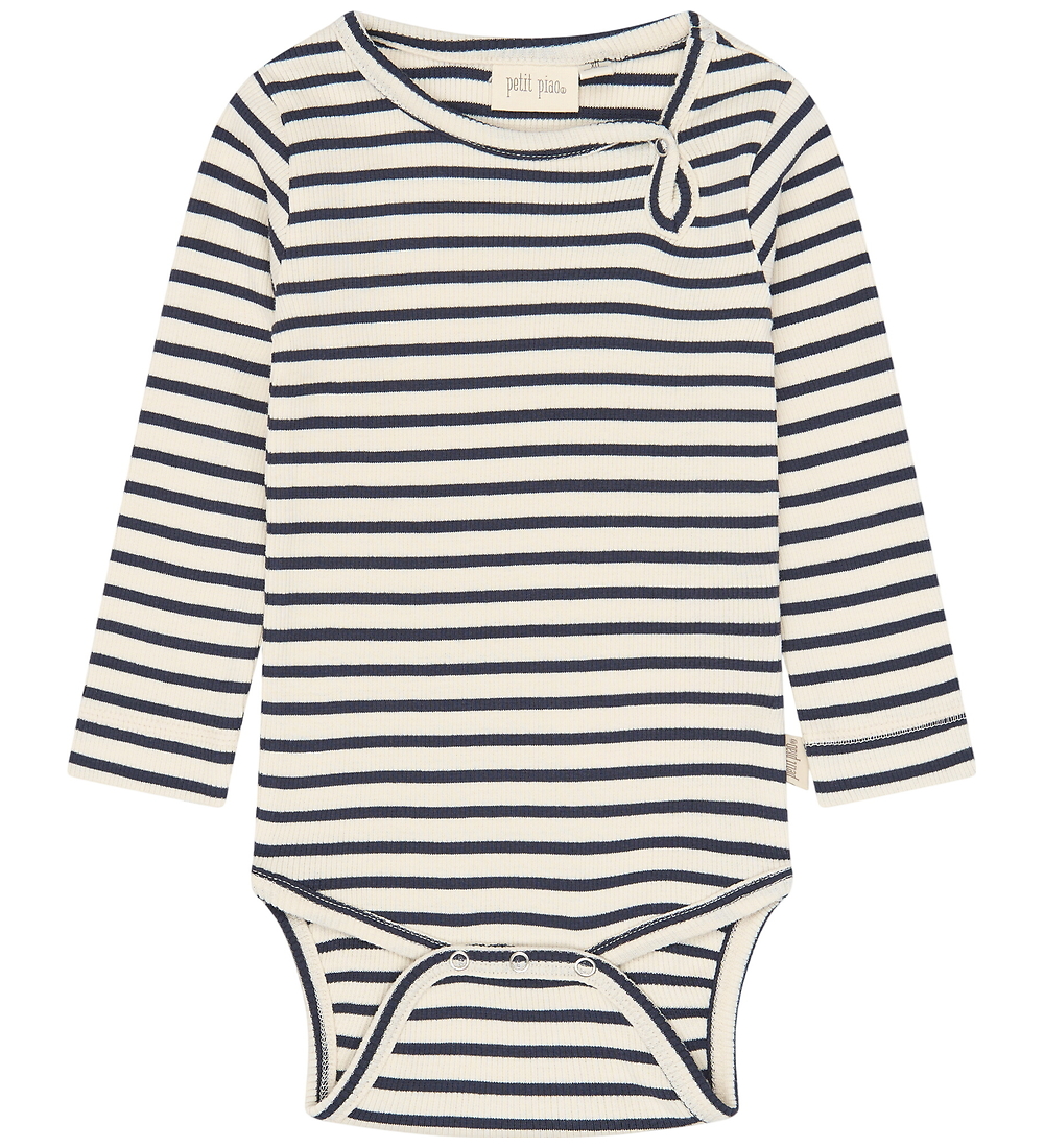 Petit Piao Body l/ä - PPSky - Navy Blazer Striped - Petit Piao - 1½ Jahre (86) - Body L/Ä von Petit Piao